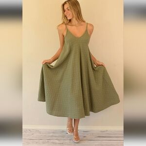Elegant Olive Green Women's Dress
